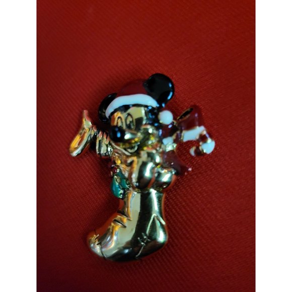Christmas Mickey Mouse Pin Signed Napier - Picture 3 of 8
